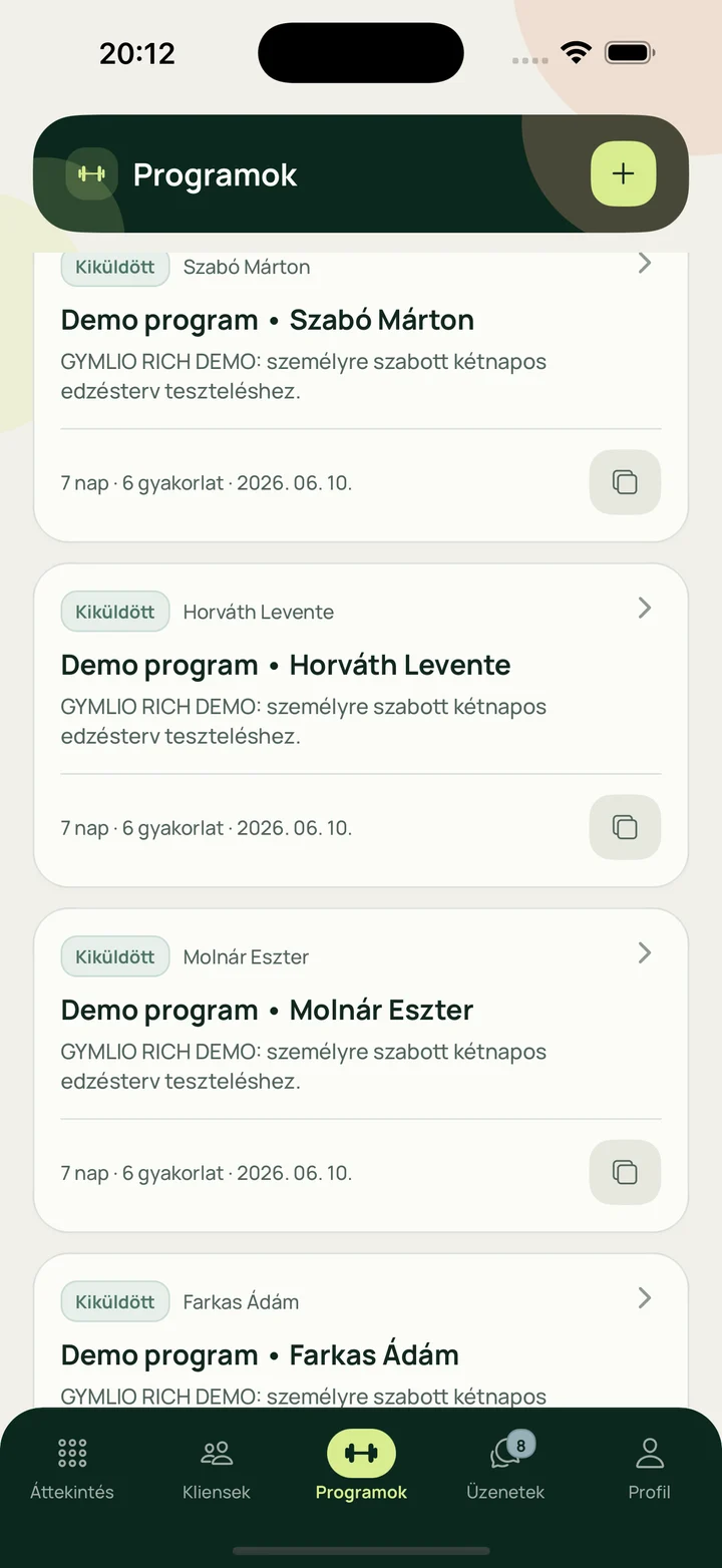 Gymlio — Személyre szabott edzésprogramok