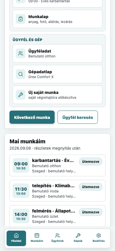 Klimapp — Minden feladat kéznél