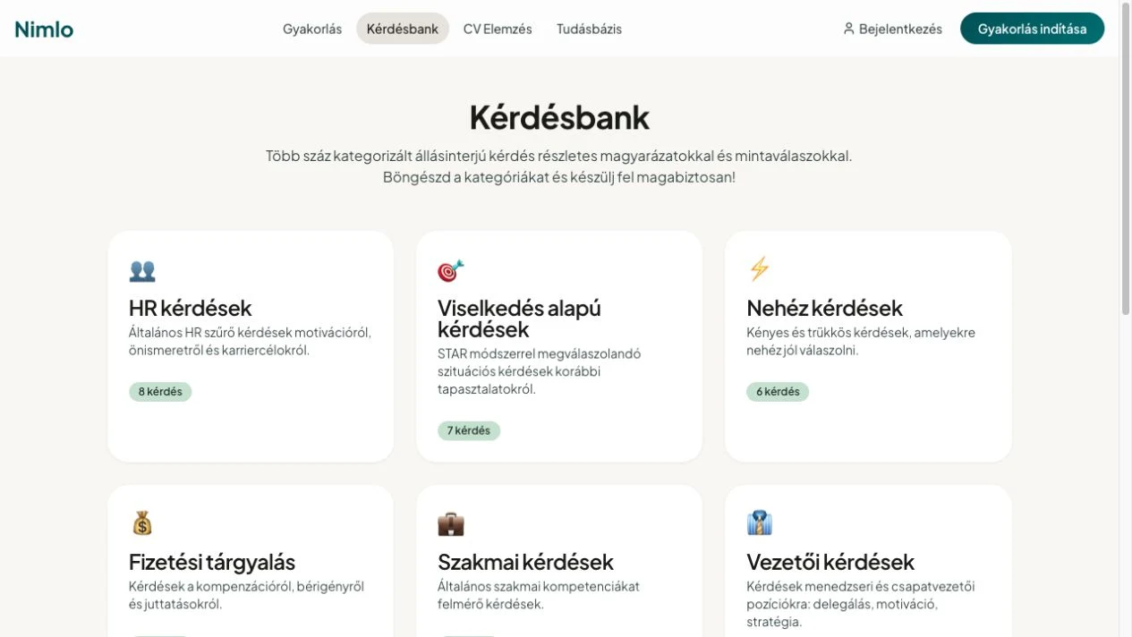 Nimlo — Kérdésbank